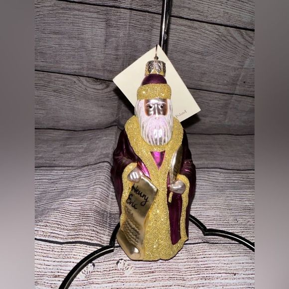 Patricia Breen 1997 Making His List Fuchsia #9633 Blown Glass Christmas Ornament - Picture 2 of 7